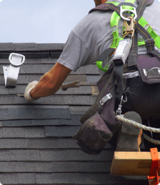 man in grey t-shirt replacing roof