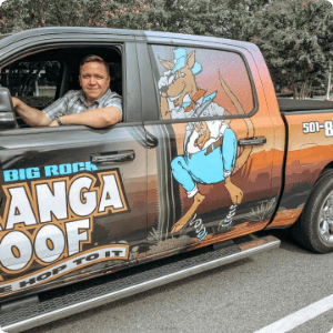 new kanga roof truck wrap